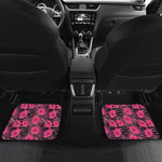Pink Hawaiian Hibiscus Pattern Print Front and Back Car Floor Mats