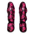 Pink Hawaiian Hibiscus Pattern Print Muay Thai Shin Guards