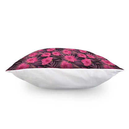 Pink Hawaiian Hibiscus Pattern Print Pillow Cover