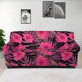 Pink Hawaiian Hibiscus Pattern Print Sofa Cover