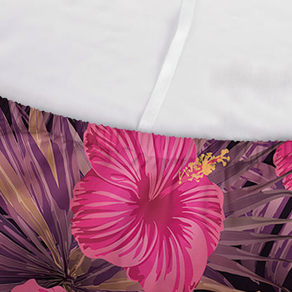 Pink Hawaiian Hibiscus Pattern Print Sofa Cover