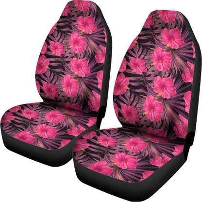 Pink Hawaiian Hibiscus Pattern Print Universal Fit Car Seat Covers