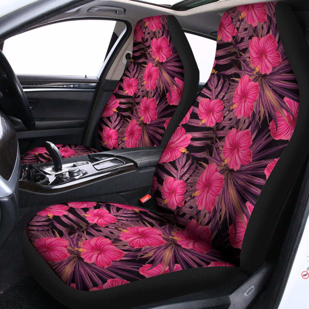 Pink Hawaiian Hibiscus Pattern Print Universal Fit Car Seat Covers