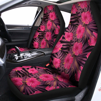 Pink Hawaiian Hibiscus Pattern Print Universal Fit Car Seat Covers