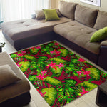 Pink Hawaiian Tropical Pattern Print Area Rug GearFrost