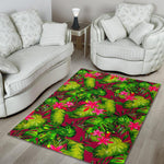 Pink Hawaiian Tropical Pattern Print Area Rug GearFrost