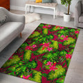 Pink Hawaiian Tropical Pattern Print Floor Mat