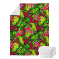 Pink Hawaiian Tropical Pattern Print Blanket
