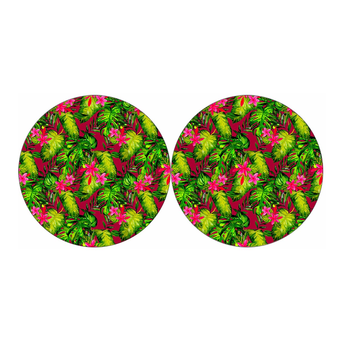 Pink Hawaiian Tropical Pattern Print Car Coasters