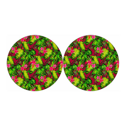 Pink Hawaiian Tropical Pattern Print Car Coasters