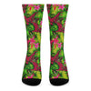 Pink Hawaiian Tropical Pattern Print Crew Socks