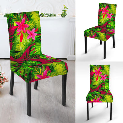 Pink Hawaiian Tropical Pattern Print Dining Chair Slipcover