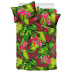 Pink Hawaiian Tropical Pattern Print Duvet Cover Bedding Set