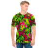 Pink Hawaiian Tropical Pattern Print Men's T-Shirt