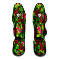 Pink Hawaiian Tropical Pattern Print Muay Thai Shin Guards