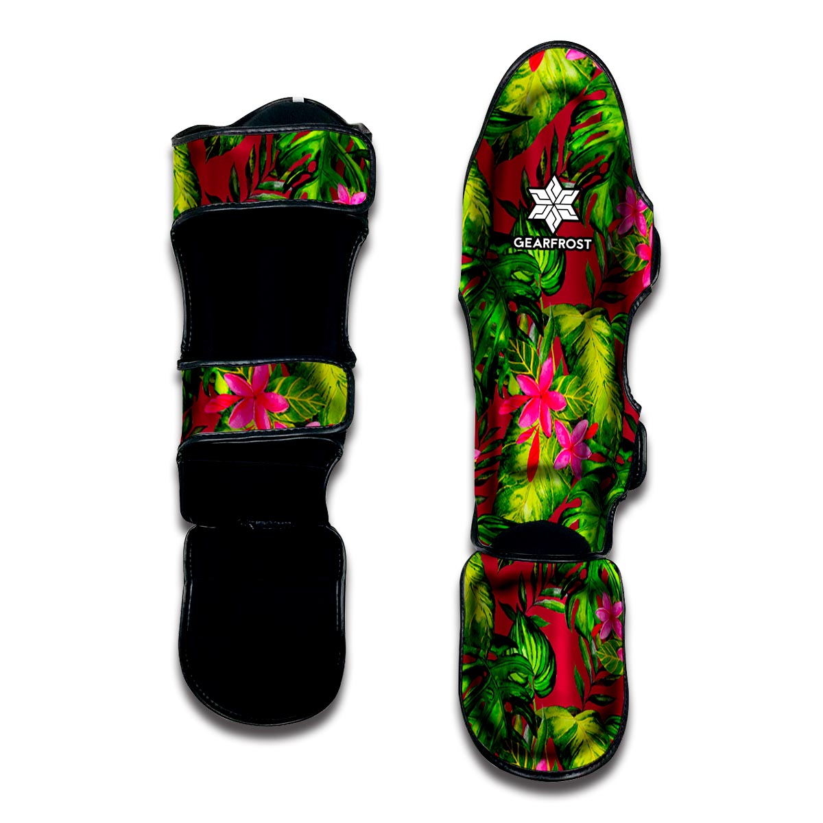 Pink Hawaiian Tropical Pattern Print Muay Thai Shin Guard