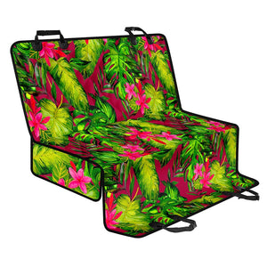 Pink Hawaiian Tropical Pattern Print Pet Car Back Seat Cover