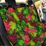 Pink Hawaiian Tropical Pattern Print Pet Car Back Seat Cover