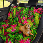 Pink Hawaiian Tropical Pattern Print Pet Car Back Seat Cover