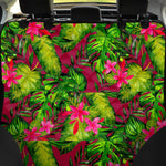 Pink Hawaiian Tropical Pattern Print Pet Car Back Seat Cover