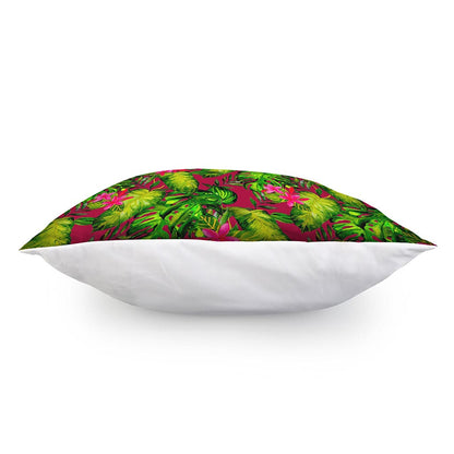 Pink Hawaiian Tropical Pattern Print Pillow Cover