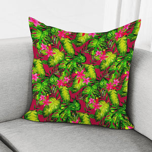 Pink Hawaiian Tropical Pattern Print Pillow Cover