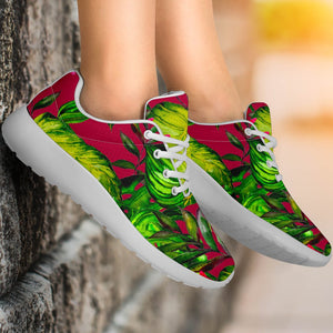 Pink Hawaiian Tropical Pattern Print Sport Shoes GearFrost