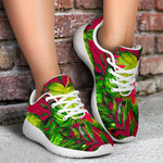 Pink Hawaiian Tropical Pattern Print Sport Shoes GearFrost