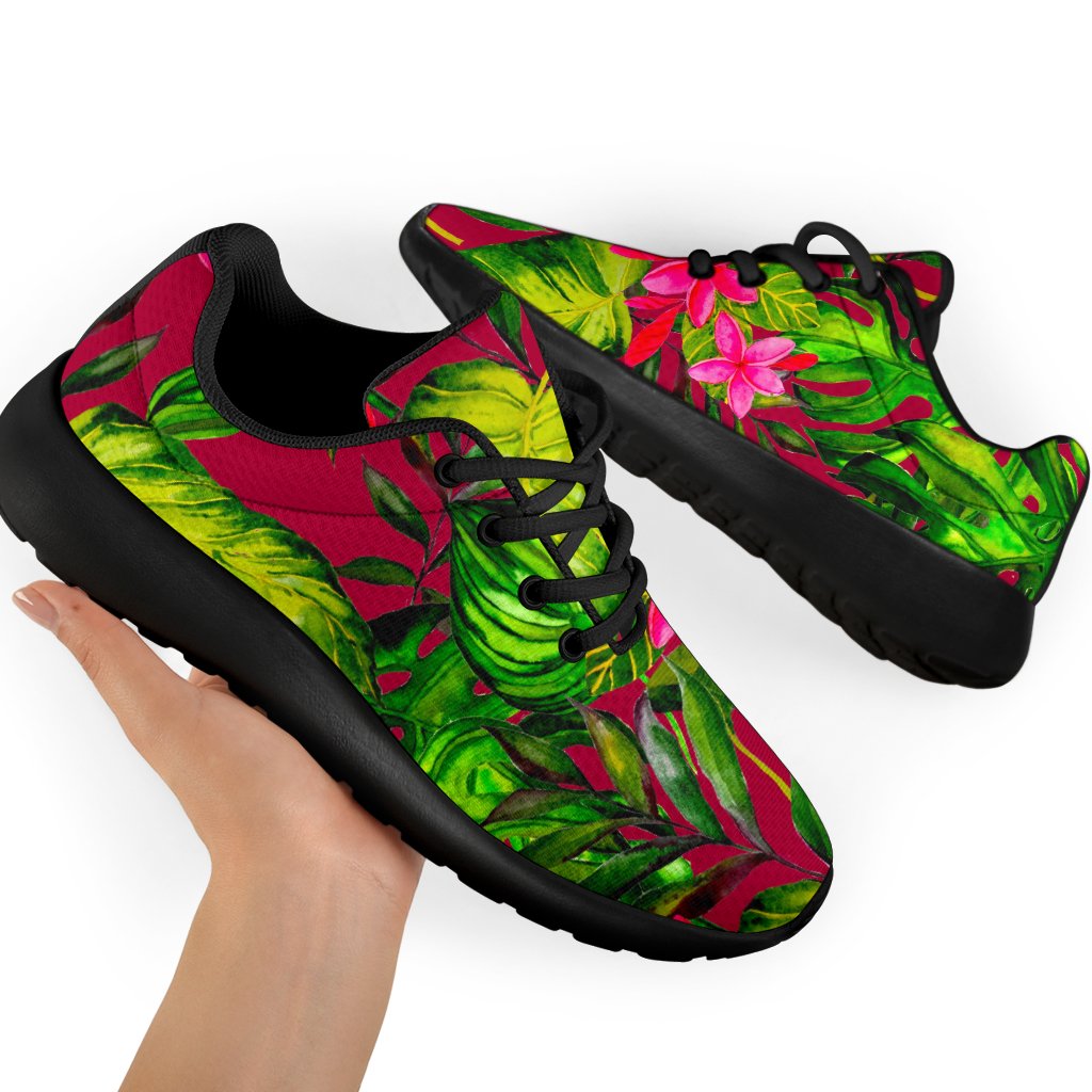 Pink Hawaiian Tropical Pattern Print Sport Shoes GearFrost