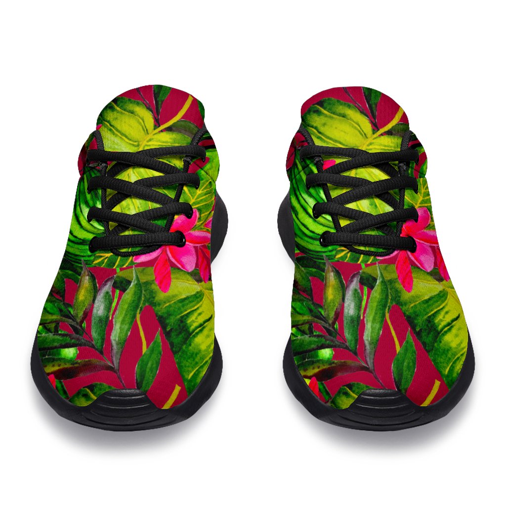 Pink Hawaiian Tropical Pattern Print Sport Shoes GearFrost