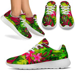 Pink Hawaiian Tropical Pattern Print Sport Shoes GearFrost