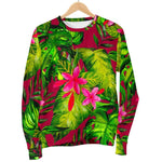 Pink Hawaiian Tropical Pattern Print Women's Crewneck Sweatshirt GearFrost