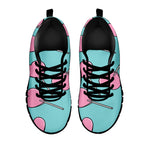 Pink Heart Lollipop Pattern Print Black Sneakers