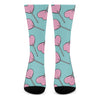 Pink Heart Lollipop Pattern Print Crew Socks