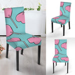 Pink Heart Lollipop Pattern Print Dining Chair Slipcover