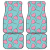 Pink Heart Lollipop Pattern Print Front and Back Car Floor Mats