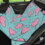 Pink Heart Lollipop Pattern Print Pet Car Back Seat Cover