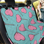 Pink Heart Lollipop Pattern Print Pet Car Back Seat Cover