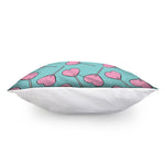 Pink Heart Lollipop Pattern Print Pillow Cover