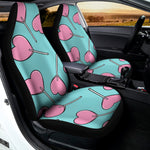 Pink Heart Lollipop Pattern Print Universal Fit Car Seat Covers