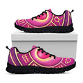 Pink Heart Zodiac Wheel Print Black Running Shoes