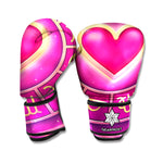 Pink Heart Zodiac Wheel Print Boxing Gloves