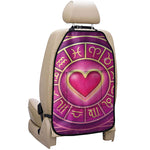 Pink Heart Zodiac Wheel Print Car Seat Organizers