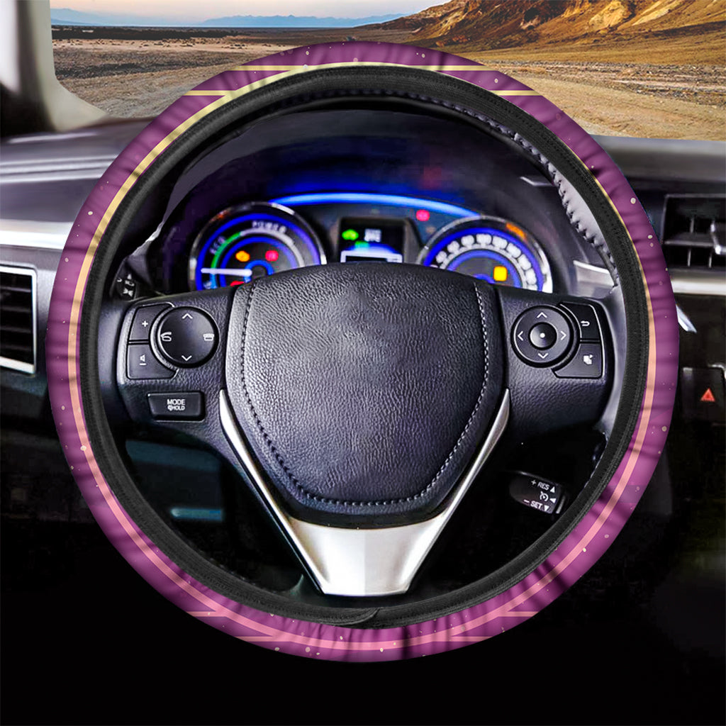 Pink Heart Zodiac Wheel Print Car Steering Wheel Cover
