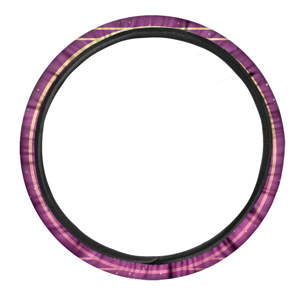 Pink Heart Zodiac Wheel Print Car Steering Wheel Cover