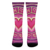 Pink Heart Zodiac Wheel Print Crew Socks