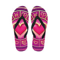 Pink Heart Zodiac Wheel Print Flip Flops