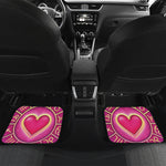 Pink Heart Zodiac Wheel Print Front and Back Car Floor Mats