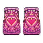 Pink Heart Zodiac Wheel Print Front Car Floor Mats