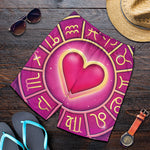 Pink Heart Zodiac Wheel Print Men's Shorts